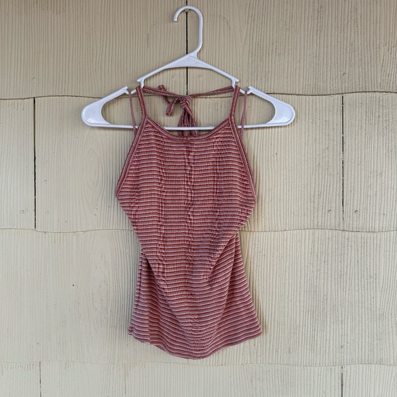 American Eagle Pink Striped Halter Top - Picture 1 of 4